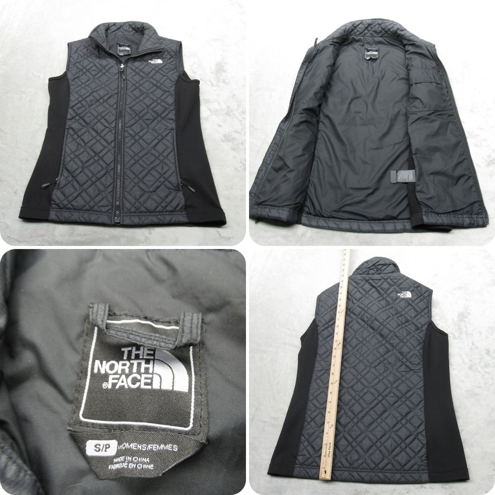 The North Face Vest Women Small Black Pockets Insulated Full Zip Quilted Outdoor